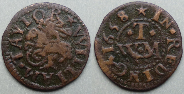 Reading, William Taylor 1658 farthing N--- Reading, William Taylor 1658 farthing N---